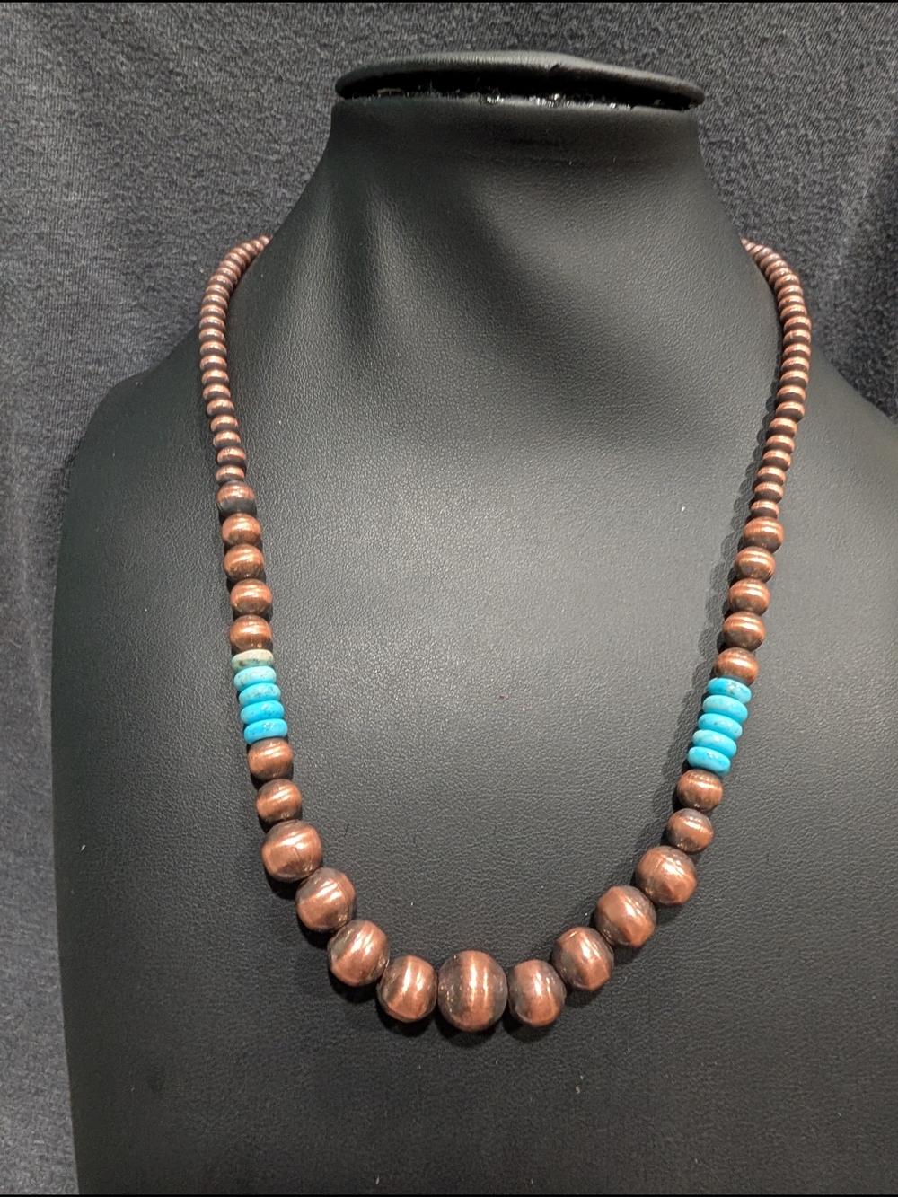 Turquoise and Copper Beaded Necklace - Women Jewelry Necklaces